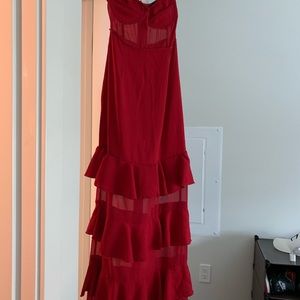 pink structured maxi dress pretty little thing